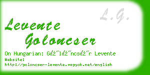 levente goloncser business card